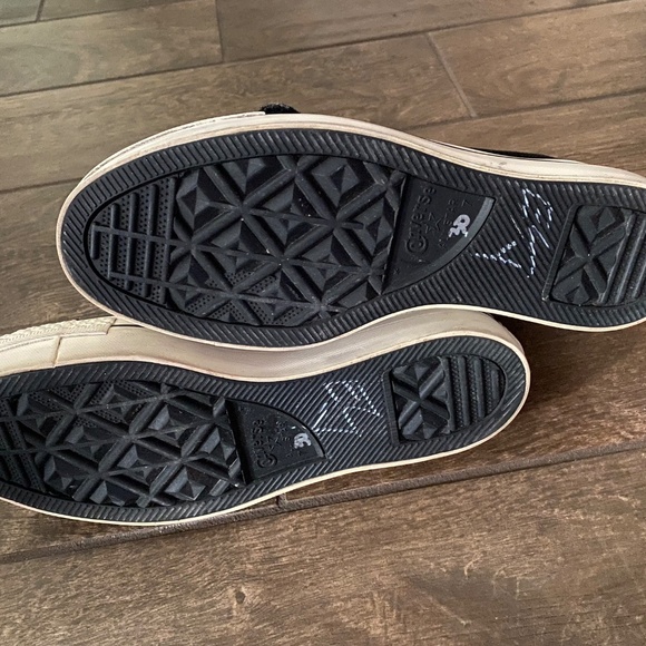 Converse High Top Studded Platform Size 9 Chuck Taylors Velcro - Picture 8 of 11